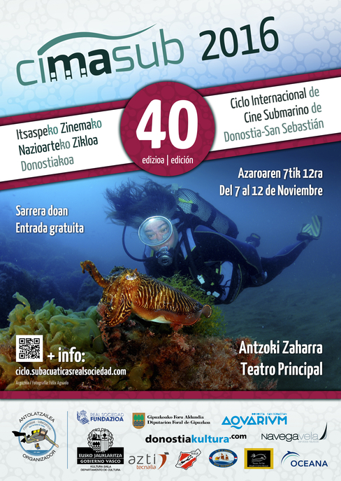 Cartel Ciclo Internacional de Cine Submarino de Donostia - San Sebastián - CIMASUB 2016